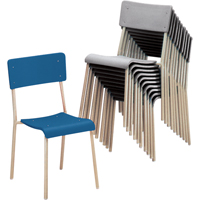 Ventura Stacking Chair, Plastic, Blue OD919 | NTL Industrial