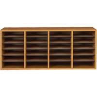 Adjustable Compartment Literature Organizer, Stationary, 24 Slots, Wood, 39-1/4" W x 11-3/4" D x 16-1/4" H OE208 | NTL Industrial