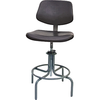 600 Series Rectangular Stool with Back , Mobile, Adjustable Height, 250 lbs. Capacity NTL Industrial