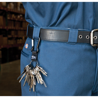 Split Ring Key Holder, Zinc Alloy Metal, 4-1/2" Cable, Carabiner Attachment OK369 | NTL Industrial
