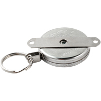 Self Retracting Key Chains, Chrome, 48" Cable, Mounting Bracket Attachment ON544 | NTL Industrial