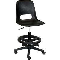 800 Series Classroom Stool with Back, Mobile, Adjustable, 21" - 28", Polypropylene Seat, Grey ON564 | NTL Industrial