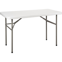 Folding Table, Rectangular, 48" L x 24" W, Polyethylene, White ON598 | NTL Industrial