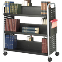Scoot™ Book Carts, 200 lbs. Capacity, Black, 17-3/4" D x 41-1/4" L x 41-1/4" H, Steel ON736 | NTL Industrial
