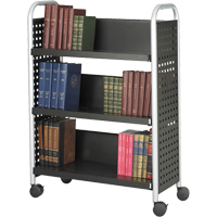 Scoot™ Book Carts, 200 lbs. Capacity, Black, 14-1/4" D x 33" L x 44-1/4" H, Steel ON737 | NTL Industrial