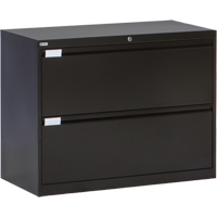 Lateral Filing Cabinet, Steel, 2 Drawers, 36" W x 18" D x 27-7/8" H, Black OP213 | NTL Industrial