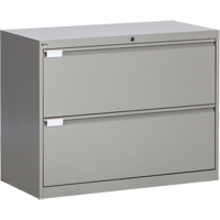Lateral Filing Cabinet, Steel, 2 Drawers, 36" W x 18" D x 27-7/8" H, Grey NTL Industrial