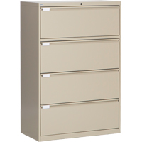 Lateral Filing Cabinet, Steel, 4 Drawers, 36" W x 18" D x 53-3/8" H, Beige OP220 | NTL Industrial