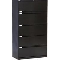 Lateral Filing Cabinet, Steel, 5 Drawers, 36" W x 18" D x 65-1/2" H, Black OP222 | NTL Industrial