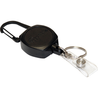 Self Retracting ID Badge and Key Reel, Zinc Alloy Metal, 24" Cable, Carabiner Attachment OP293 | NTL Industrial