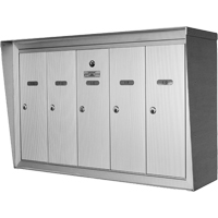 Single Deck Mailboxes, Wall -Mounted, 16" x 5-1/2", 5 Doors, Aluminum OP384 | NTL Industrial
