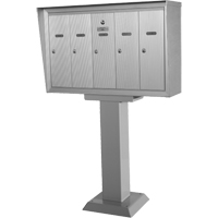 Single Deck Mailboxes, Pedestal -Mounted, 16" x 5-1/2", 3 Doors, Aluminum OP394 | NTL Industrial