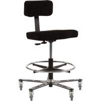 TF 160™ Ergonomic Welding Chair, Mobile, Adjustable, Fabric Seat, Black/Grey OP498 | NTL Industrial