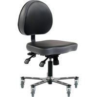 SF 180™ Multi-Tilt Ergonomic Chair, Mobile, Adjustable, Vinyl Seat, Black/Grey OP500 | NTL Industrial