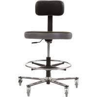 TF 160™ Ergonomic Chair, Mobile, Adjustable, Vinyl Seat, Black/Grey OP504 | NTL Industrial