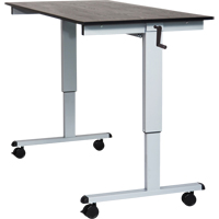 Adjustable Stand-Up Desk, Stand-Alone Desk, 48-1/2" H x 59" W x 29-1/2" D, Black OP531 | NTL Industrial