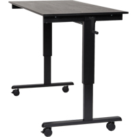 Adjustable Stand-Up Desk, Stand-Alone Desk, 48-1/2" H x 59" W x 29-1/2" D, Black OP532 | NTL Industrial