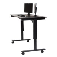 Adjustable Stand-Up Desk, Stand-Alone Desk, 45-1/4" H x 29-1/2" D, Black OP576 | NTL Industrial