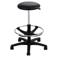 Tabouret &agrave; hauteur ajustable, &agrave; dessin, Ajustable, 22" - 32", Vinyle Si&egrave;ge, Noir NTL Industrial