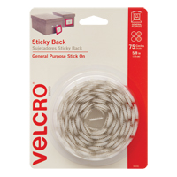 Attaches en jeton, Boucle et crochet, 5/8" dia., Adh&eacute;sif, Blanc NTL Industrial