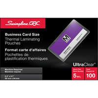 Swingline™ GBC<sup>®</sup> UltraClear™ Laminating Business Card Pouches OP832 | NTL Industrial