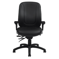 Overtime High Back Chair, Leather, Black, 300 lbs. Capacity OP924 | NTL Industrial