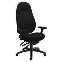 High Back Comfort Chair, Polyester, Black, 300 lbs. Capacity OP928 | NTL Industrial