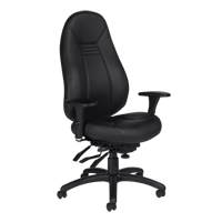 High Back Comfort Chair, Leather, Black, 300 lbs. Capacity OP929 | NTL Industrial