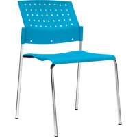 Chaises sans accoudoirs empilables, Plastique, Hauteur 33", Capacit&eacute; 300 lb, Bleu NTL Industrial