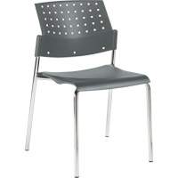 Chaises sans accoudoirs empilables, Plastique, Hauteur 33", Capacit&eacute; 300 lb, Gris NTL Industrial