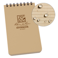 Pocket Top-Spiral Notebook, Soft Cover, Tan, 100 Pages, 3" W x 5" L OQ405 | NTL Industrial