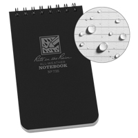 Pocket Top-Spiral Notebook, Soft Cover, Black, 100 Pages, 3" W x 5" L NTL Industrial