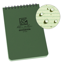 Pocket Top-Spiral Notebook, Soft Cover, Green, 100 Pages, 4" W x 6" L NTL Industrial