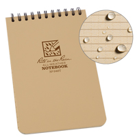 Pocket Top-Spiral Notebook, Soft Cover, Tan, 100 Pages, 4" W x 6" L OQ408 | NTL Industrial