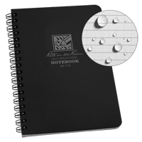 Side-Spiral Notebook, Soft Cover, Black, 64 Pages, 4-5/8" W x 7" L OQ412 | NTL Industrial
