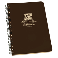 Side-Spiral Notebook, Soft Cover, Brown, 64 Pages, 4-5/8" W x 7" L OQ443 | NTL Industrial