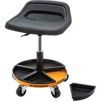 Mobile Mechanics Seat, Steel, Black, 300 lbs. Capacity OQ729 | NTL Industrial