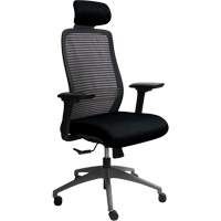 Era™ Series Adjustable Office Chair with Headrest, Fabric/Mesh, Black, 275 lbs. Capacity OQ968 | NTL Industrial