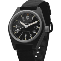 General Purpose Quartz with MaraGlo Watch, Analog, Battery Operated, 0.6" W x 1.3" D x 0.4" H, Black NTL Industrial