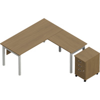 Newland "L" Shaped Desk with Pedestal OR448 | NTL Industrial