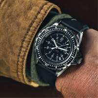 Large Diver's Automatic Watch, Digital, Battery Operated, 41 mm, Black NTL Industrial