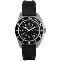 Steel Navigator with Date on Black 3-Piece Rubber Strap Kit, Digital, Battery Operated, 41 mm, Black NTL Industrial