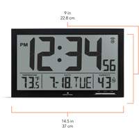 Slim Jumbo Self-Setting Wall Clock, Digital, Battery Operated, White OR503 | NTL Industrial