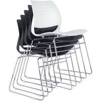 Chaises empilables, Polypropyl&egrave;ne, Hauteur 32", Capacit&eacute; 250 lb, Noir NTL Industrial