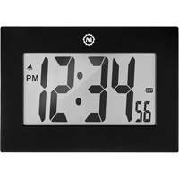 Large Frame Clock, Digital, Battery Operated, 9" W x 1" D x 6.5" H, Black NTL Industrial