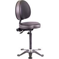 TA190 Ergonomic Industrial Stool, Stationary, Adjustable, Vinyl Seat, Black NTL Industrial