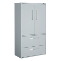 Multi-Stor Cabinet, Steel, 3 Shelves, 65-1/4" H x 36" W x 18" D, Grey OTE784 | NTL Industrial