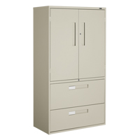 Multi-Stor Cabinet, Steel, 3 Shelves, 65-1/4" H x 36" W x 18" D, Beige OTE785 | NTL Industrial