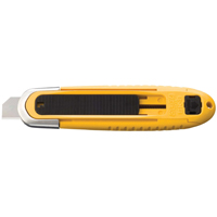 Couteau de s&eacute;curit&eacute; autor&eacute;tractable automatique, 15 mm, Acier au carbone, Prise en Plastique NTL Industrial
