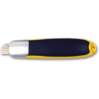 Couteau de s&eacute;curit&eacute; autor&eacute;tractable automatique, 15 mm, Acier au carbone, Prise en Plastique NTL Industrial